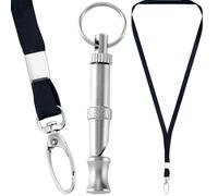 Alpinleux Dog Whistle with Lanyard, Adjustable Ultrasonic Dog Whistle to Recall, Bark Control Training Tool, Silent Training Dog Whistle to Stop Barking, Recall (Silver, 1 Pcs)