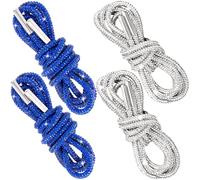 Alpinleux Rhinestone Shoe Laces, Glitter Rope Shoelaces for Sneakers, Round Crystal Bling Shoe Lace, [2 Pairs] White+dark Blue, 120 cm
