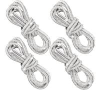 Alpinleux Rhinestone Shoe Laces, Glitter Rope Shoelaces for Sneakers, Round Crystal Bling Shoe Lace, White, 2 Pairs, 120cm
