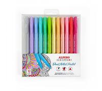 Alpino Color Experience 12 Dual Artist Pastel Color Labels | Dual Dot Label Label Labels: Brush Tip and Brush Tip | Mandala Label