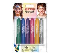 Alpino - Makeup Set - 6 Metallic Colors Sticks | Easy Application on 5g Stick | Soft and Creamy Texture | Intense and Lasting Colors