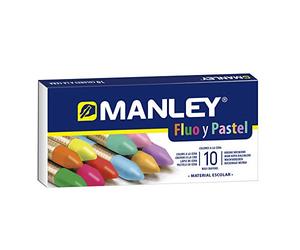 Alpino Manley Pack of 10 Professional Fluoride and Pastel Colour Wax Crayons | Soft Wax Set with Soft Stroke | Can Be Mixed Colours | Assorted Colours