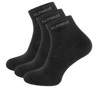 Alpinus Puyo 3-Pack Socks Flat Seams Unisex Cotton Comfortable Breathable Black