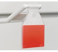 Alplas Pack of 100 Neutral Clear Pocket Swing Tag Snap On Price Sign Information Ticket Holder - Suitable for Supermarket Retail Stores Pop Up Shops - Takes up to 25mm Wide x 27mm High Label