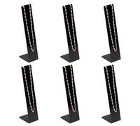 alplas Pack of 6 Black Acrylic Narrow Necklace Display Stands Pendant Chain Jewellery Holder Organiser - Table Top Home Dresser Table Retail Boutique Stores Showcase Craft Fair Stalls Layout