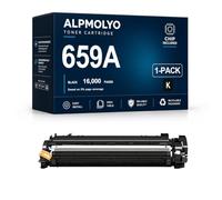ALPMOLYO 659A High Yield Compatible Toner Cartridge Replacement for W2010A W2011A W2013A W2012A 659A, Fits HP Color LaserJet Enterprise M856dn 856x M776dn 77, Black,1 Pack