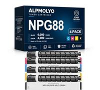 ALPMOLYO NPG88 High Yield Compatible Toner Cartridge Replacement for NPG-88 GPR66 EXV64, Fits Canon C3926 C3930 C3935 3326 3322L, 4 Pack Black Cyan Magenta Yellow,4 Pack
