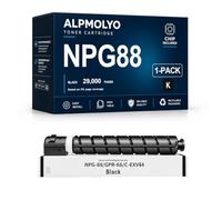 ALPMOLYO NPG88 High Yield Compatible Toner Cartridge Replacement for NPG-88 GPR66 EXV64, Fits Canon C3926 C3930 C3935 3326 3322L, 4 Pack Black Cyan Magenta Yellow,Black