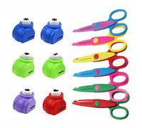 Alppihym Kids Craft Scissors Kids Craft Scissors Set 6 Different Styles Baby Handmade Scissors 6 Different Patterns Paper Punching Creative Crafts