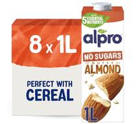 Alpro Almond Drink No Sugar Unsweetened Dairy Free Long Life 1L (8 Pack)