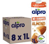 Alpro Almond No Sugars Plant-Based Long Life Drink, Vegan & Dairy Free, 1L (Pack of 8)