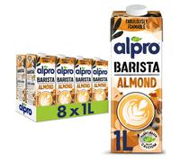 Alpro Barista Almond Plant-Based Long Life Drink - Great for Coffee Foam - Vegan Dairy Free & Lactose Free - 1L (Pack of 8)