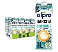 Alpro Barista Foamable Coconut Plant-Based Long Life Drink, Vegan & Dairy Free, 1L (Pack of 8)