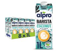 Alpro Barista Coconut PlantBased Long Life Drink Great for Coffee Foam Vegan Dairy Free Lactose Free 1L Pack of 8