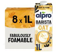 Alpro Barista Foamable Oat Plant-Based Long Life Drink, Vegan & Dairy Free, 1L (Pack of 8) Packaging may vary