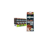 Alpro Chocolate Soya High Protein Plant-Based Long Life Drink, Vegan & Dairy Free, 1 Litre (Pack of 8)