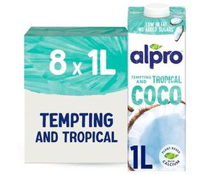 Alpro Coconut Drink - Plant-Based Long Life Dairy Free & Lactose Free Milk Alternative - 1L (Pack of 8)