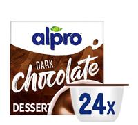 Alpro Dark Chocolate Soya Plant-Based Dessert Alternative - Vegan & Dairy Free - No Added Sugar Pudding & Dessert Multipack - 6 pa