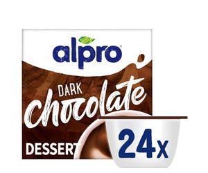 Alpro Dark Chocolate Soya Plant-Based Dessert Alternative - Vegan & Dairy Free - No Added Sugar Pudding & Dessert Multipack - 6 packs of 4 Pots (Total 24 Pots)