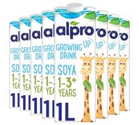 Alpro Growing Up 1-3+ Soya Drink Gluten Free Plant-Based with Calcium Pack of 8 x 1L