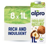 Alpro Hazelnut Plant-Based Long Life Drink, Vegan & Dairy Free, 1L (Pack of 8)