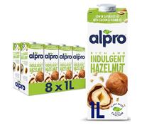 Alpro Hazelnut Plant-Based Long Life Drink, Vegan & Dairy Free, 1L (Pack of 8)