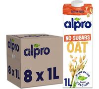 Alpro Oat No Sugars Plant-Based Long Life Drink, Vegan 1L (Pack of 8)