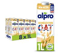Alpro Oat PlantBased Long Life Drink 100 British Oats Vegan Dairy Free Lactose Free Milk Alternative 1L Pack of 8
