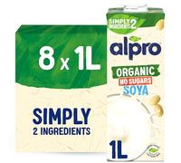 Alpro Organic Soya No Sugars Long Life Dairy Free Drink 1L (Pack of 8)