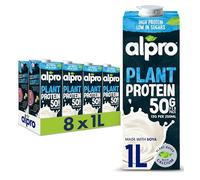 Alpro Soya High Protein Plant-Based Long Life Drink, Vegan & Dairy Free, 1L (Pack of 8)