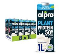 Alpro Soya High Protein Plant-Based Long Life Drink, Vegan & Dairy Free, 1L (Pack of 8)