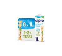 Alpro Soya Growing Up Drink - Plant-Based Long Life Dairy Free & Lactose Free Milk Alternative - 1L (Pack of 8)