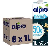 Alpro Soya High Protein Plant-Based Long Life Drink 1L, Vegan & Dairy Free, Pack of 8