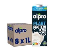 Alpro Soya High Protein Plant-Based Long Life Drink, Vegan & Dairy Free, 1L (Pack of 8)