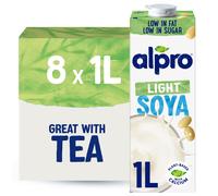 Alpro Soya Light Plant-Based Long Life Drink - Vegan Dairy Free & Lactose Free Milk Alternative - 1L (Pack of 8)