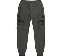 ALPS ATG Mens Nylon 4 Way Stretch Cargo Trousers Water Resistant Joggers Elasticated Soft Shell Multi Pocket Insulated Thermal Fleece Lined Pants S to 2XL, Charcoal - Buckle, M