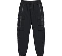 ALPS ATG Mens Nylon 4 Way Stretch Cargo Trousers Water Resistant Joggers Elasticated Soft Shell Multi Pocket Insulated Thermal Fleece Lined Pants S to 2XL, Black - Buckle, XXL