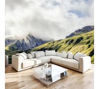 Alps Mountain Range Photo Wallpaper 59"x42" White Cloud 3D Effect Panoramic Wall Murals Non-Woven Wall Paper for Bedroom Living Room TV Backdrop,Easy to Install W-963