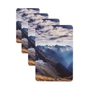 Alps Panorama Car Air Fresheners 4 Pcs Rectangle Hanging Car Air Freshener Fragrance Scented Cards Auto Mirror Pendant Aromatherapy Tablets For Car Home Office Closet Bathroom