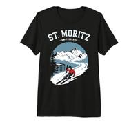 Alps Skiing Swiss St Moritz Premium T-Shirt