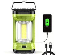 AlpsWolf 1000 Lumens Rechargeable Camping Lantern - 4000mAh Phone Charger, IPX4 Waterproof, 4 Light Modes & SOS Strobe, LED Lantern for Camping, Power Outage, Emergencies (1 Pack-Green)