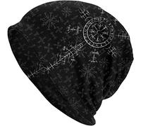ALPTEC Black Viking Vegvisir Beanie Cap Novelty Norse Compass Hat High Elastic Outdoor Sport Running Beanie Fishing Hat (Color : Compass, Size : Get One)