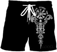 ALPTEC Mens Viking Athletic Shorts Norse Mythology 3D Printed Summer Beach Shorts Casual Hiking Shorts Outdoor Running Shorts (Color : A, Size : M)