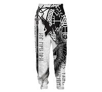 ALPTEC Norse Mythology Viking Jogger Sweatpants Compass Raven Pattern Track Pants Casual 3D Print Wide Joggers With Pockets (Color : Compass, Size : 5XL)