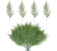 Alpurple 25 PCS Artificial Pine Branches-13.7 Inches Fake Greenery Plants Pine Sprigs-Faux Pine Leaves Picks for DIY Garland Crafts Christmas Embellishing and Home Garden Decoration (25PCS)