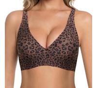 ALQFHFY Deep V Bras for Women,Jelly Wireless Bra for Womens,Push Up Seamless Bralettes T-Shirt Bras,Comfortable Wireless Plunge T Shirt Bra with Adjustable Straps