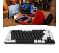 ALQSIM RGB Backlit 84 Keys Gaming Keyboard Type C Ergonomically Curved Mechanical Feeling Keyboard for WinXP Win10 with MacOS X Laptop (White) qoubdzw2vs-11(Black)