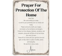 ALREAR Christian Wall Art, Prayer for Protection of The Home Sign 12x8 Inch | Prayer Room Decor, Religious Wall Art, Vintage Christian Home Decor, Rust-Proof Aluminum Metal, for Church Office Entryway