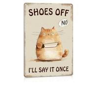 ALREAR Shoes Off Sign Sign No Shoes Sign For House Door Decor, Take Your Shoes Off Sign for Front Door Bedroom Please Remove Your Shoes Sign Metal Signs 8x12 Inches