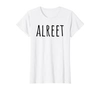 Alreet North East Greeting Geordie Dialect Funny Saying Value Graphic T-Shirt, Women, White, L